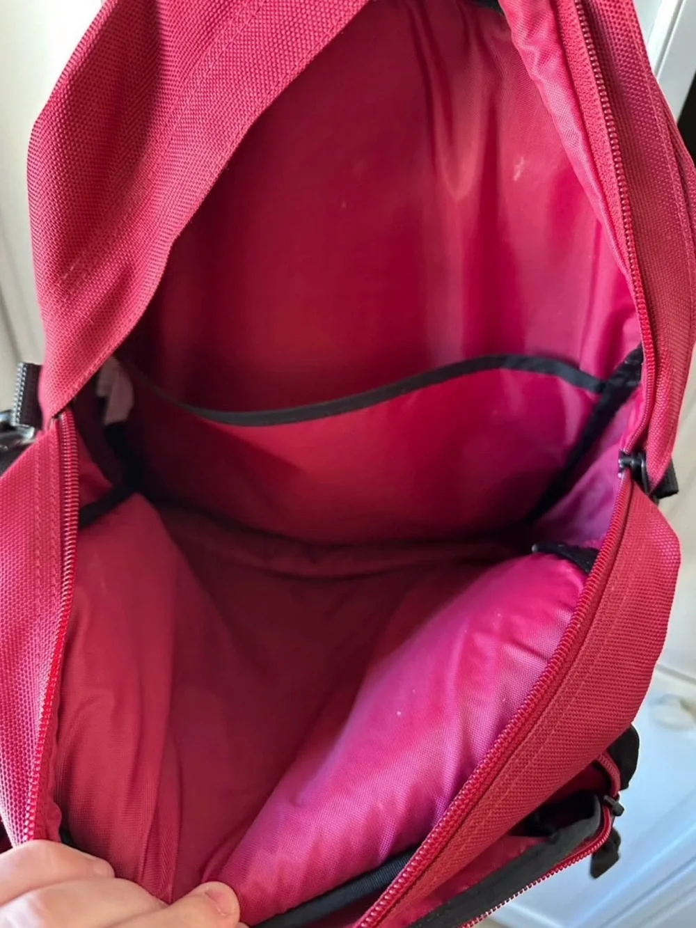 L.L. Bean Red Backpack/Laptop Bag Black Accents and Shoulder Strap Option